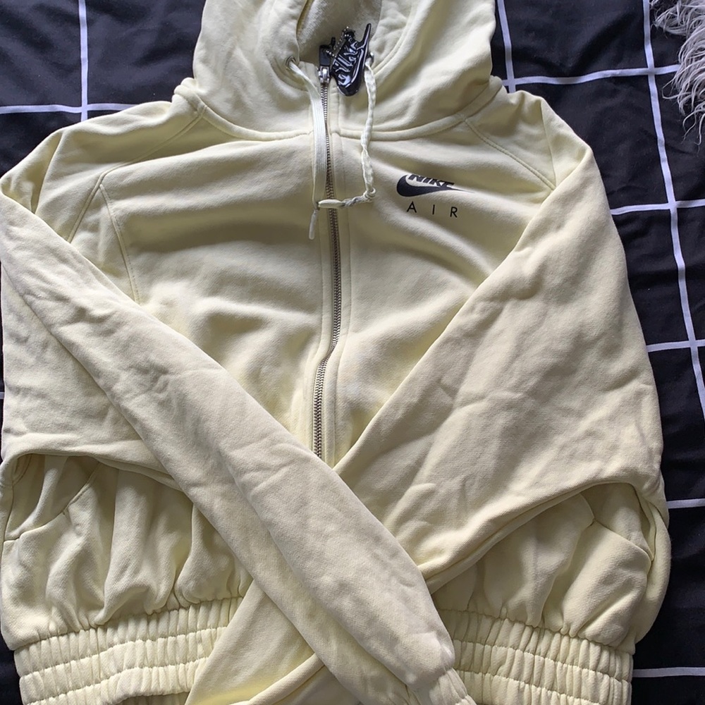 Yellow Nike cropped zip up